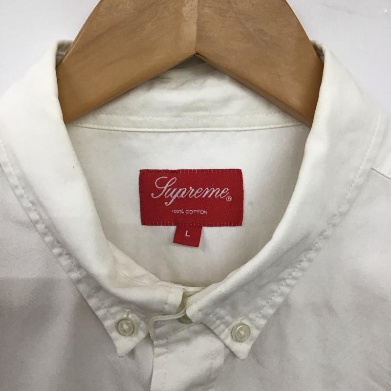 シュプリーム Supreme シャツ、ブラウス 長袖 長袖シャツ 無地シャツ カラーシャツ L ロゴ、文字 白 / ホワイト / white メンズ USED 古着 中古 10157823