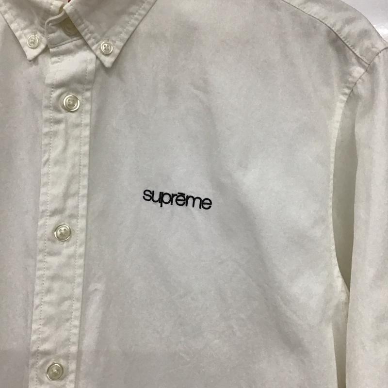 シュプリーム Supreme シャツ、ブラウス 長袖 長袖シャツ 無地シャツ カラーシャツ L ロゴ、文字 白 / ホワイト / white メンズ USED 古着 中古 10157823