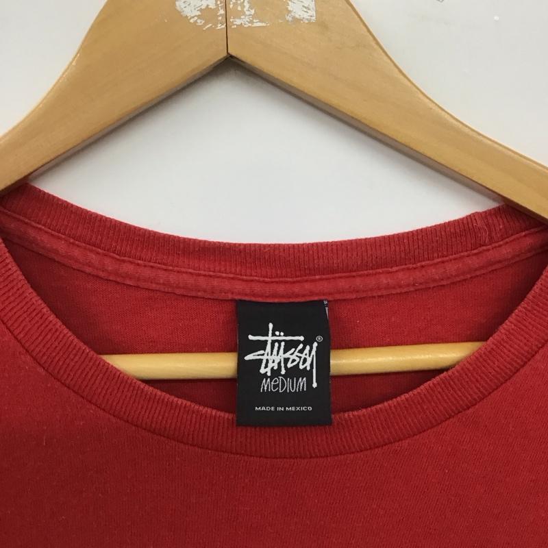 ステューシー STUSSY Tシャツ 半袖 半袖カットソー プリントTシャツ クルーネックカットソー M プリント 赤 / レッド / red メンズ USED 古着 中古 10157824