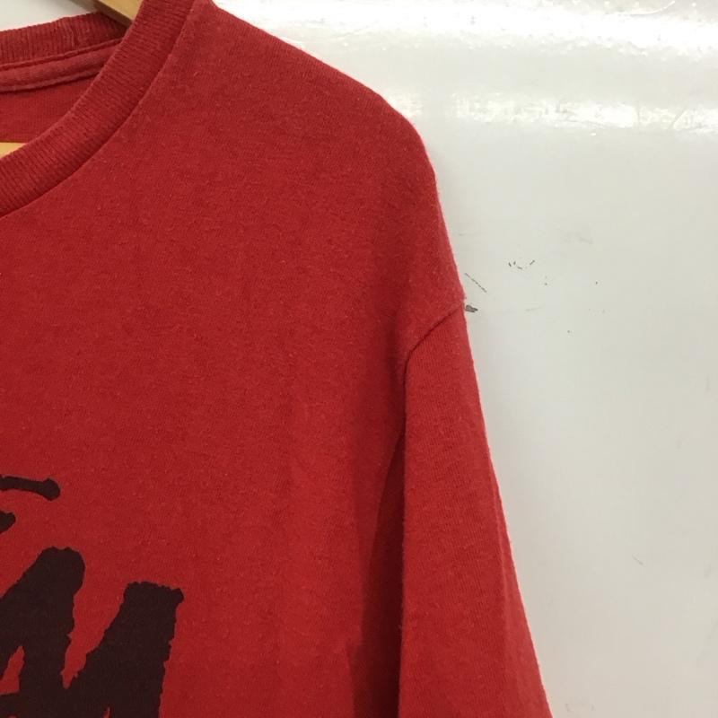ステューシー STUSSY Tシャツ 半袖 半袖カットソー プリントTシャツ クルーネックカットソー M プリント 赤 / レッド / red メンズ USED 古着 中古 10157824
