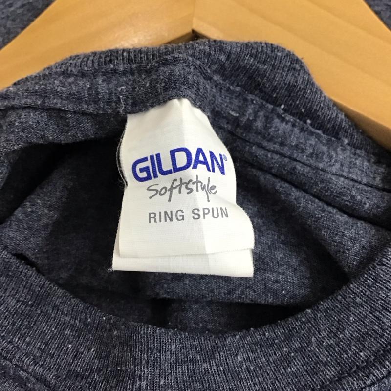 ギルダン GILDAN Tシャツ 半袖 半袖カットソー プリントTシャツ クルーネックカットソー S ロゴ、文字 インディゴ / インディゴ / Indigo メンズ USED 古着 中古 10157825