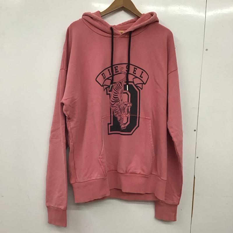 ディーゼル DIESEL パーカー 長袖 長袖パーカー プルオーバーパーカー スウェット XL プリント 桃 / ピンク / pink メンズ USED 古着 中古 10157826