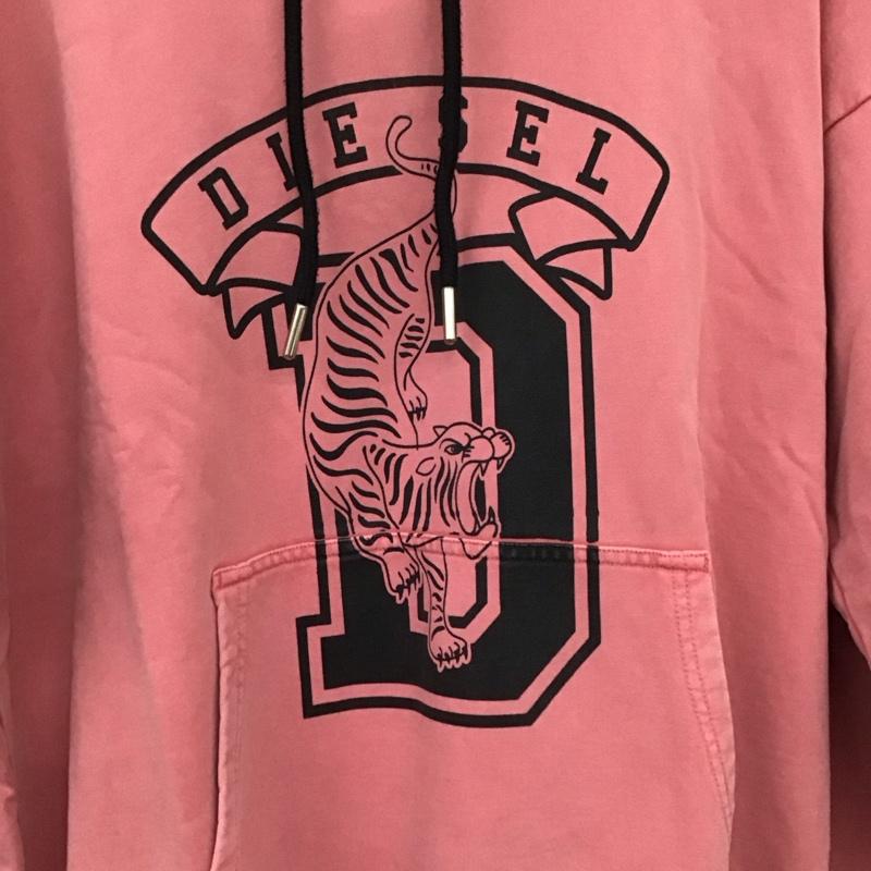 ディーゼル DIESEL パーカー 長袖 長袖パーカー プルオーバーパーカー スウェット XL プリント 桃 / ピンク / pink メンズ USED 古着 中古 10157826