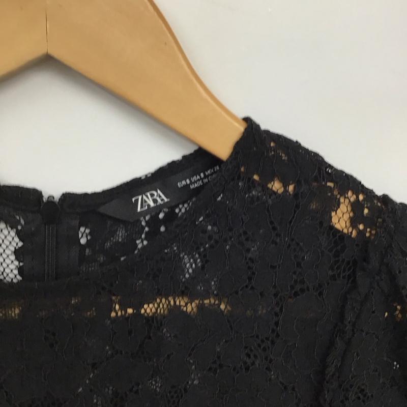 ザラ ZARA ワンピース ロングスカート 半袖ロングワンピース タイトワンピース S 総柄 黒 / ブラック / black レディース USED 古着 中古 10157832