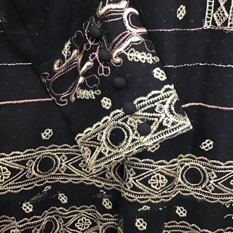 ジルスチュアート JILLSTUART ワンピース ロングスカート 長袖ロングワンピース フレアスカート 2 刺繍 黒 / ブラック / black レディース USED 古着 中古 10157841