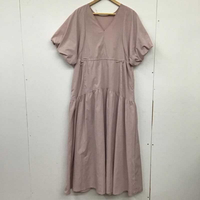 ミスティック mystic ワンピース ロングスカート 半袖ロングワンピース Vネック 2 無地 桃 / ピンク / pink レディース USED 古着 中古 10157844