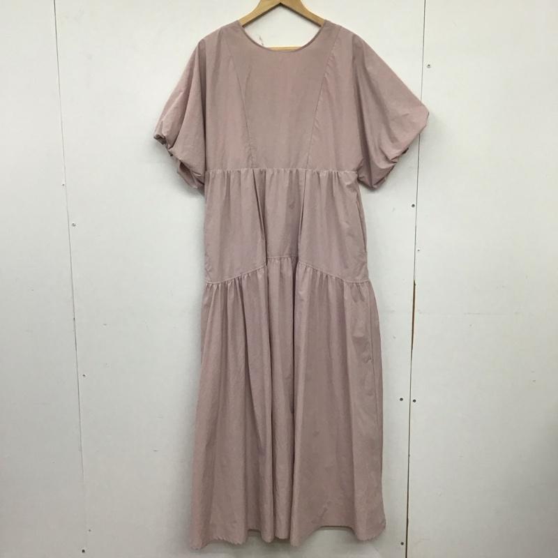 ミスティック mystic ワンピース ロングスカート 半袖ロングワンピース Vネック 2 無地 桃 / ピンク / pink レディース USED 古着 中古 10157844