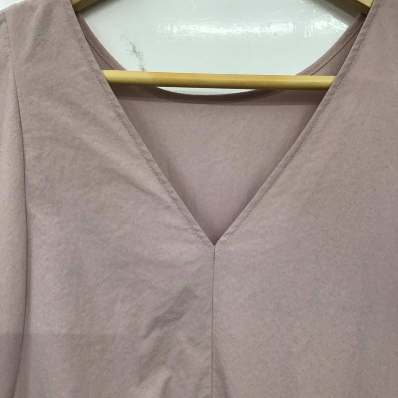 ミスティック mystic ワンピース ロングスカート 半袖ロングワンピース Vネック 2 無地 桃 / ピンク / pink レディース USED 古着 中古 10157844