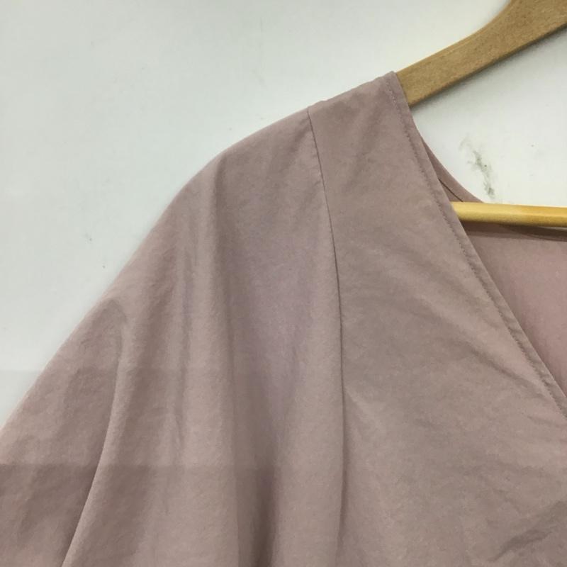 ミスティック mystic ワンピース ロングスカート 半袖ロングワンピース Vネック 2 無地 桃 / ピンク / pink レディース USED 古着 中古 10157844