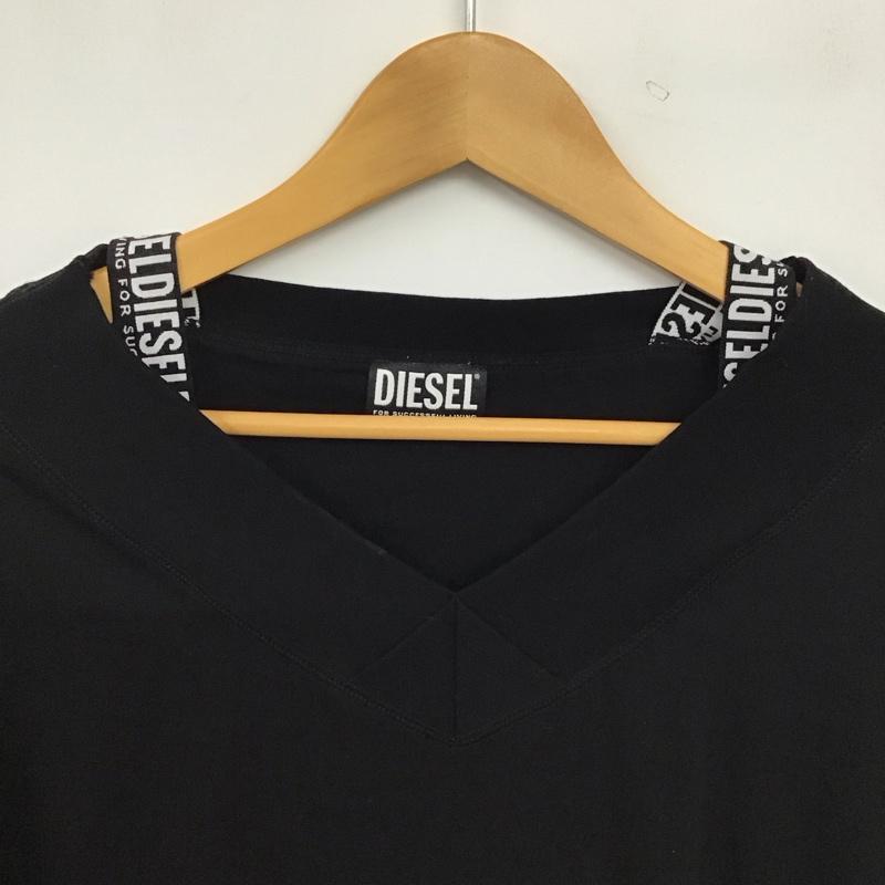 ディーゼル DIESEL ワンピース ロングスカート 半袖ロングワンピース フレアスカート XS ロゴ、文字 黒 / ブラック / black レディース USED 古着 中古 10157847