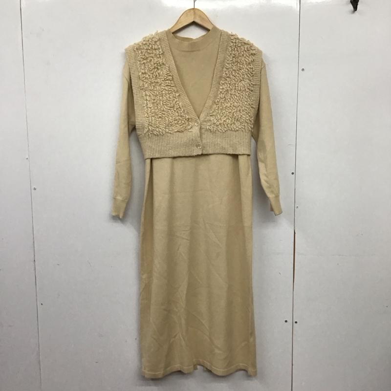 ローリーズファーム LOWRYS FARM ワンピース ロングスカート 長袖ニットロングワンピース FREE 無地 ベージュ / ベージュ / beige レディース USED 古着 中古 10157849