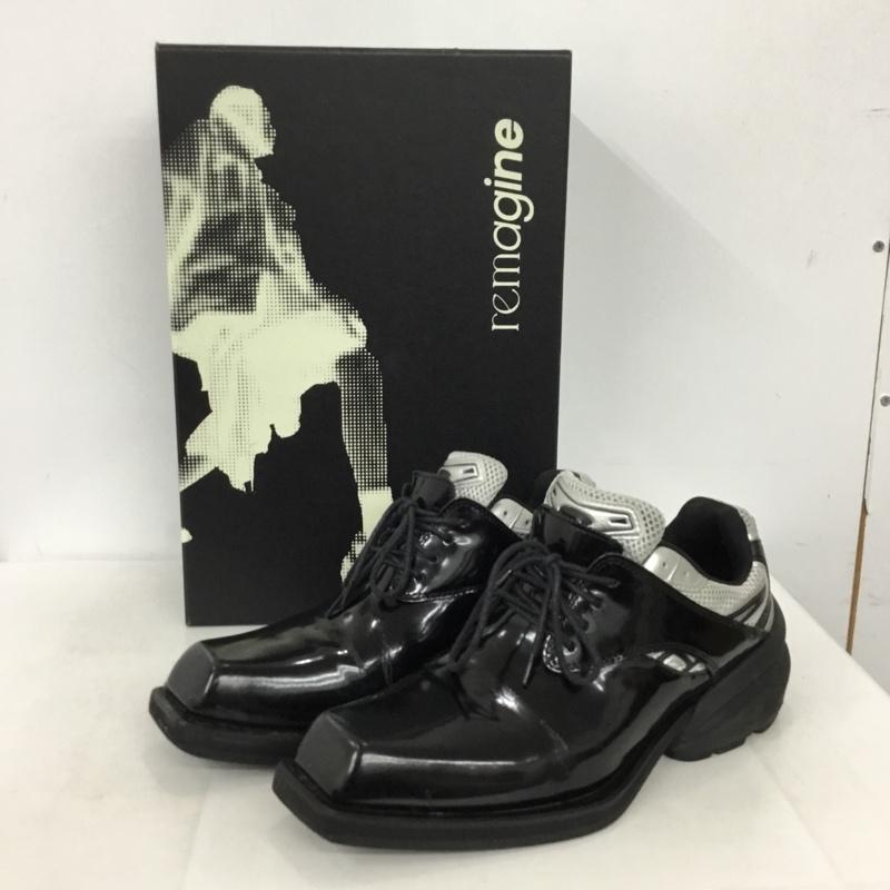 古着 USED スニーカー スニーカー STARTING BLOCKS HYBRID DERBY 40 箱有 remagine 無地 黒 / ブラック / black X 銀 / シルバー / silver color メンズ USED 古着 中古 10157856