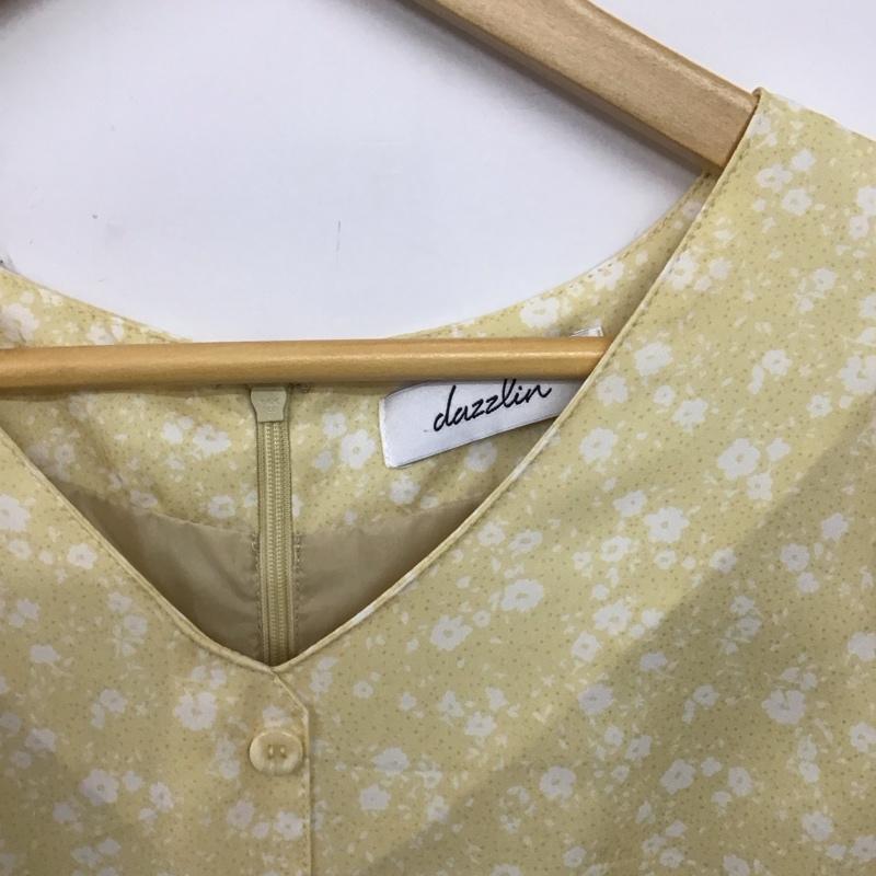 ダズリン dazzlin ワンピース ロングスカート 半袖ロングワンピース フレアスカート フロントボタン FREE プリント 黄 / イエロー / yellow レディース USED 古着 中古 10157862