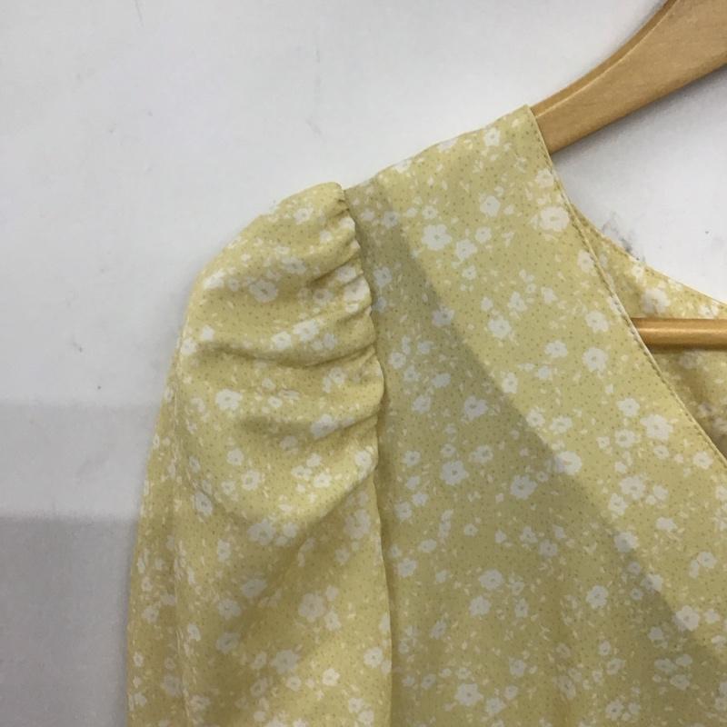 ダズリン dazzlin ワンピース ロングスカート 半袖ロングワンピース フレアスカート フロントボタン FREE プリント 黄 / イエロー / yellow レディース USED 古着 中古 10157862