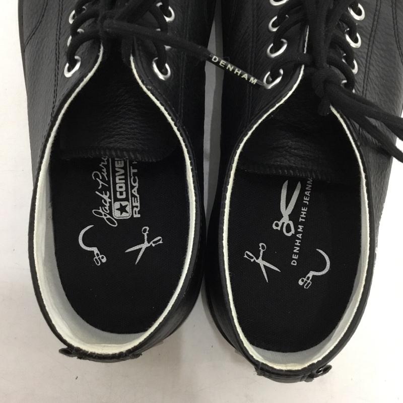 コンバース CONVERSE スニーカー スニーカー 1CL873 DENHAM LEATHER JACK PURCELL 26.5cm 26.5cm ロゴ、文字 黒 / ブラック / black X 灰 / グレー / gray メンズ USED 古着 中古 10157871
