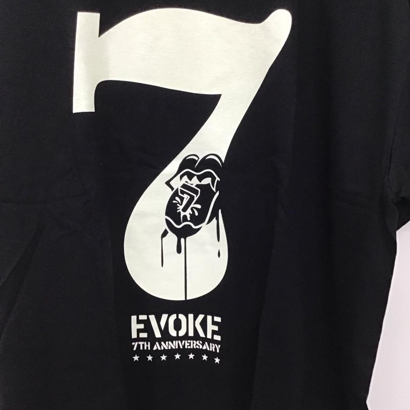 イウ゛ォーク EVOKE Tシャツ 半袖 半袖カットソー プリントTシャツ クルーネックカットソー XL プリント 黒 / ブラック / black メンズ USED 古着 中古 10157898