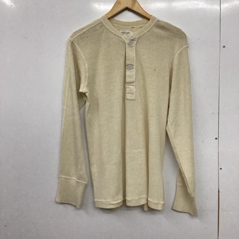 ミリタリー ミリタリー カットソー 長袖 ミリタリーカットソー ヘンリーネック M 無地 アイボリー / アイボリー / メンズ USED 古着 中古 10157899