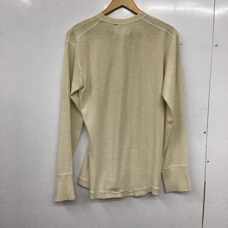 ミリタリー ミリタリー カットソー 長袖 ミリタリーカットソー ヘンリーネック M 無地 アイボリー / アイボリー / メンズ USED 古着 中古 10157899