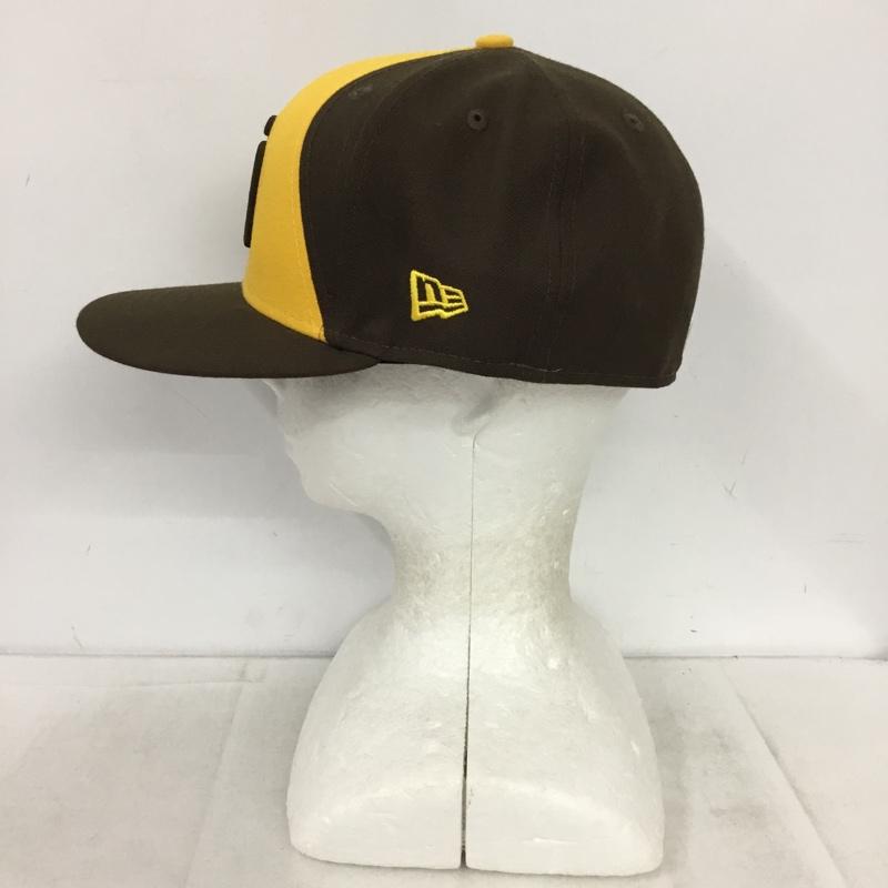 ニューエラ NEW ERA 帽子 キャップ 59FIFTY 59.6cm サンディエゴパドレス ロゴ、文字 茶 / ブラウン / brown X 黄 / イエロー / yellow メンズ USED 古着 中古 10157901
