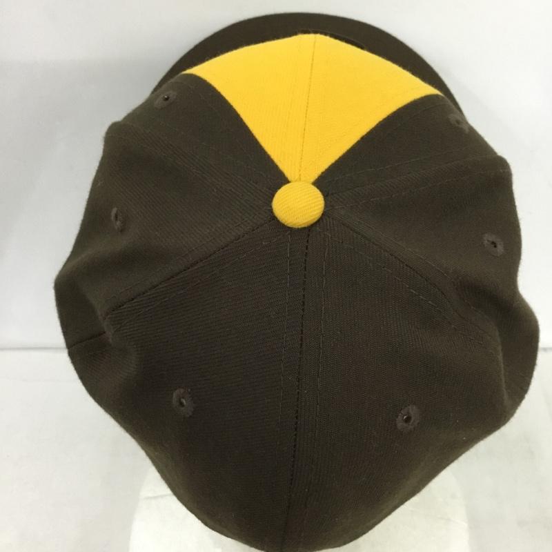 ニューエラ NEW ERA 帽子 キャップ 59FIFTY 59.6cm サンディエゴパドレス ロゴ、文字 茶 / ブラウン / brown X 黄 / イエロー / yellow メンズ USED 古着 中古 10157901