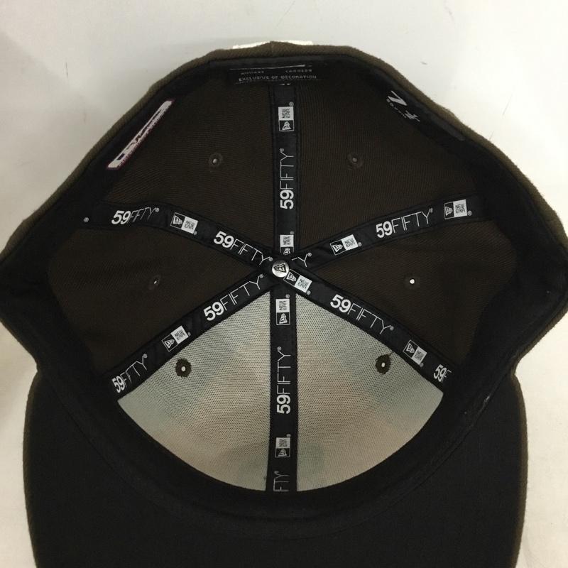 ニューエラ NEW ERA 帽子 キャップ 59FIFTY 59.6cm サンディエゴパドレス ロゴ、文字 茶 / ブラウン / brown X 黄 / イエロー / yellow メンズ USED 古着 中古 10157901