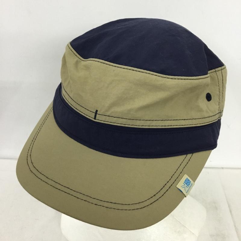 カリマー Karrimor 帽子 キャップ 100671 アウトドアキャップ ロゴ、文字 ベージュ / ベージュ / beige X 紺 / ネイビー / navy メンズ USED 古着 中古 10157902
