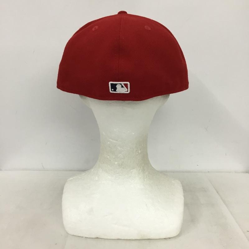 ニューエラ NEW ERA 帽子 キャップ 59FIFTY 59.6cm ロゴ、文字 赤 / レッド / red メンズ USED 古着 中古 10157904