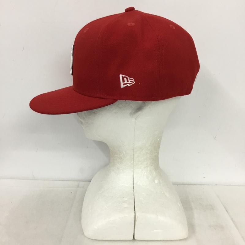 ニューエラ NEW ERA 帽子 キャップ 59FIFTY 59.6cm ロゴ、文字 赤 / レッド / red メンズ USED 古着 中古 10157904