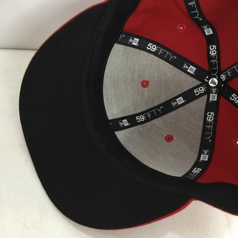 ニューエラ NEW ERA 帽子 キャップ 59FIFTY 59.6cm ロゴ、文字 赤 / レッド / red メンズ USED 古着 中古 10157904