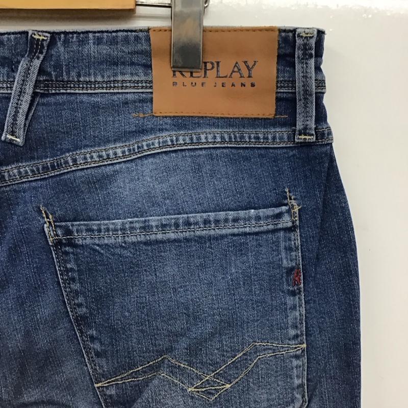 リプレイ REPLAY パンツ デニム、ジーンズ デニムパンツ スリムパンツ カジュアルパンツ ストレッチパンツ 36インチ 無地 インディゴ / インディゴ / Indigo メンズ USED 古着 中古 10157912