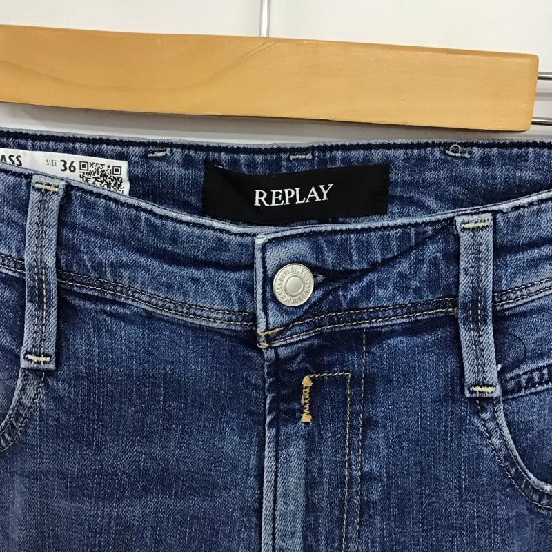 リプレイ REPLAY パンツ デニム、ジーンズ デニムパンツ スリムパンツ カジュアルパンツ ストレッチパンツ 36インチ 無地 インディゴ / インディゴ / Indigo メンズ USED 古着 中古 10157912
