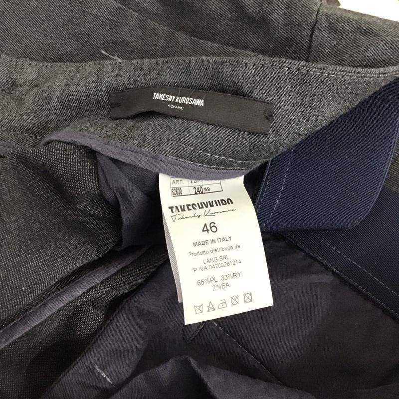 タケシクロサワ TAKESHY KUROSAWA パンツ スラックス スラックス ワイドパンツ カジュアルパンツ 46 無地 灰 / グレー / gray メンズ USED 古着 中古 10157913