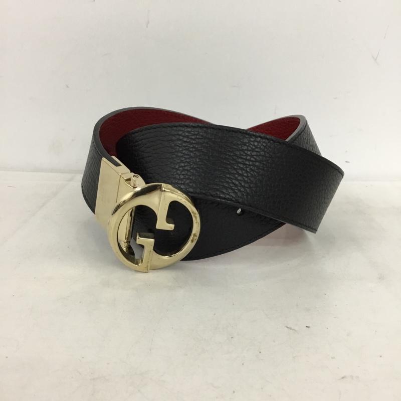 グッチ GUCCI ベルト・バックル ベルト 450000 CAO2G 無地 黒 / ブラック / black X 金 / ゴールド / gold color レディース USED 古着 中古 10157923