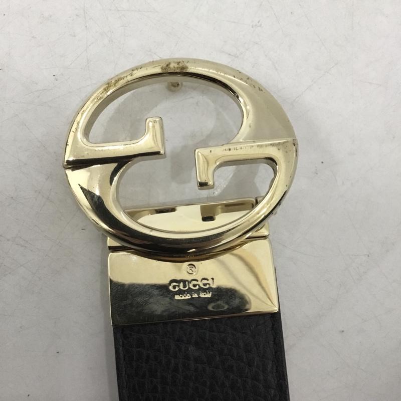 グッチ GUCCI ベルト・バックル ベルト 450000 CAO2G 無地 黒 / ブラック / black X 金 / ゴールド / gold color レディース USED 古着 中古 10157923