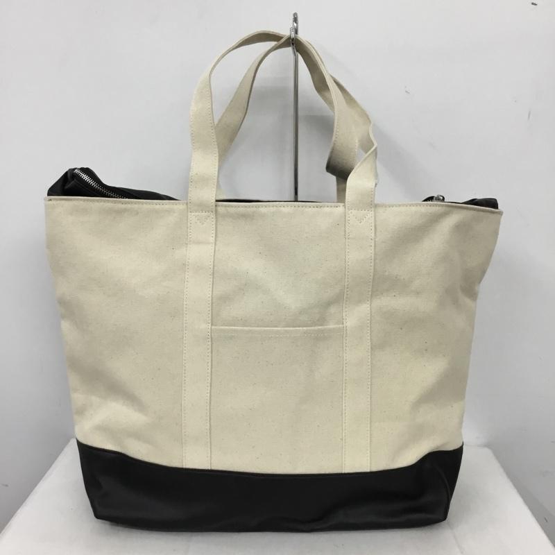 古着 USED トートバッグ トートバッグ キャンバス 合皮 ロゴ、文字 アイボリー / アイボリー / X 黒 / ブラック / black レディース USED 古着 中古 10157928