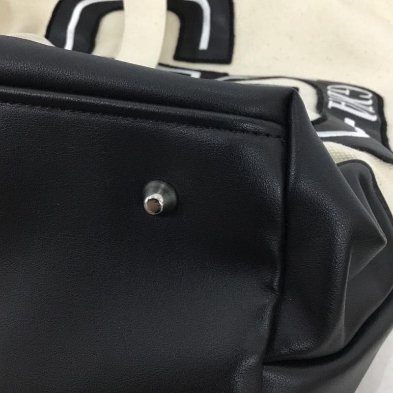 古着 USED トートバッグ トートバッグ キャンバス 合皮 ロゴ、文字 アイボリー / アイボリー / X 黒 / ブラック / black レディース USED 古着 中古 10157928