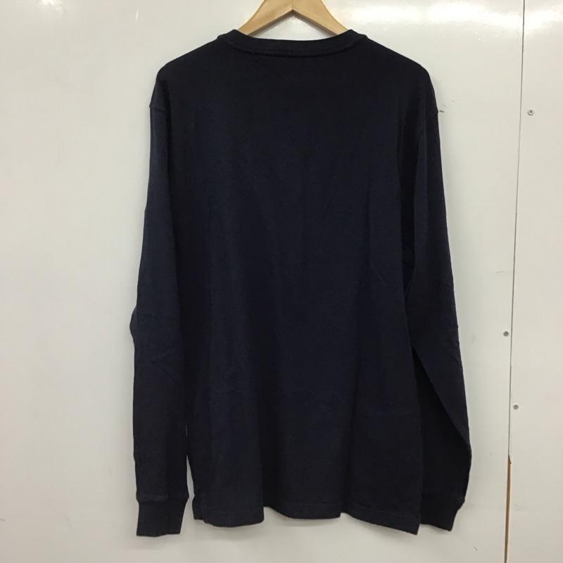 カーハート Carhartt Tシャツ 長袖 K128 NVY ヘンリーネック ポケット付き S ロゴ、文字 紺 / ネイビー / navy メンズ USED 古着 中古 10157931
