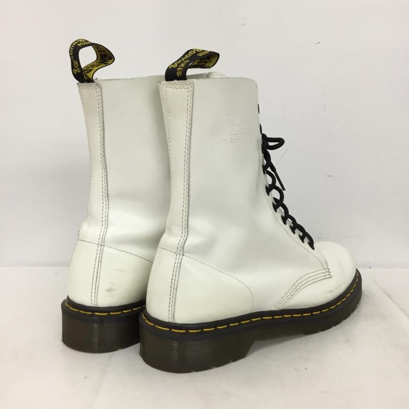 ドクターマーチン Dr.Martens ブーツ 一般 1490 10ホールブーツ UK7 US：8 ロゴ、文字 白 / ホワイト / white メンズ USED 古着 中古 10157937