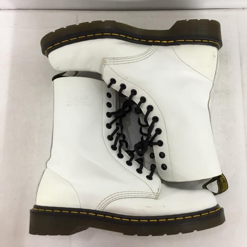 ドクターマーチン Dr.Martens ブーツ 一般 1490 10ホールブーツ UK7 US：8 ロゴ、文字 白 / ホワイト / white メンズ USED 古着 中古 10157937