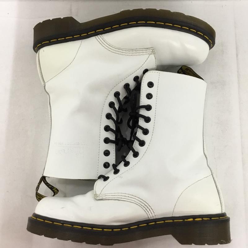 ドクターマーチン Dr.Martens ブーツ 一般 1490 10ホールブーツ UK7 US：8 ロゴ、文字 白 / ホワイト / white メンズ USED 古着 中古 10157937
