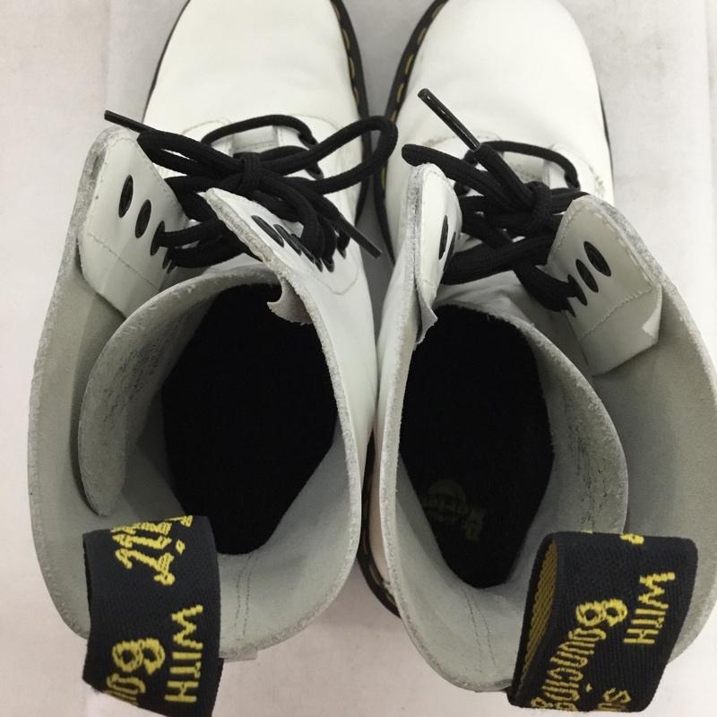 ドクターマーチン Dr.Martens ブーツ 一般 1490 10ホールブーツ UK7 US：8 ロゴ、文字 白 / ホワイト / white メンズ USED 古着 中古 10157937