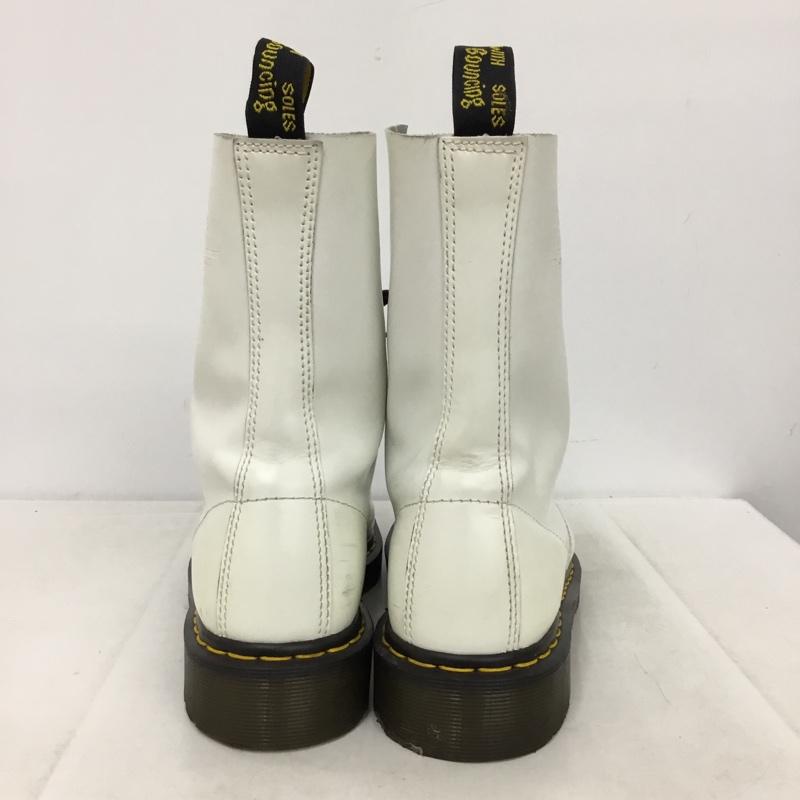 ドクターマーチン Dr.Martens ブーツ 一般 1490 10ホールブーツ UK7 US：8 ロゴ、文字 白 / ホワイト / white メンズ USED 古着 中古 10157937