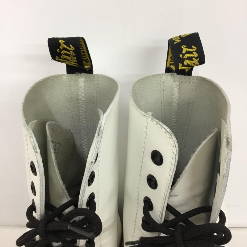 ドクターマーチン Dr.Martens ブーツ 一般 1490 10ホールブーツ UK7 US：8 ロゴ、文字 白 / ホワイト / white メンズ USED 古着 中古 10157937