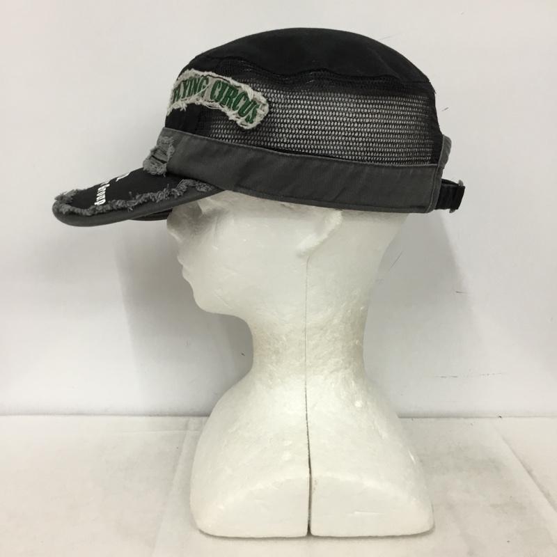 アヴィレックス AVIREX 帽子 キャップ メッシュ ワークキャップ ロゴ、文字 黒 / ブラック / black X 灰 / グレー / gray メンズ USED 古着 中古 10157946