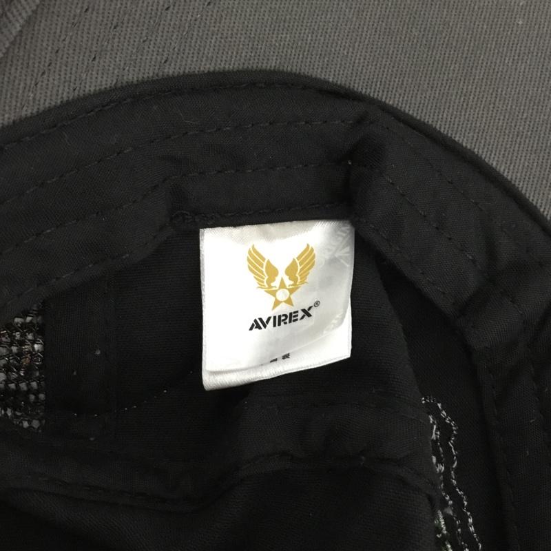 アヴィレックス AVIREX 帽子 キャップ メッシュ ワークキャップ ロゴ、文字 黒 / ブラック / black X 灰 / グレー / gray メンズ USED 古着 中古 10157946