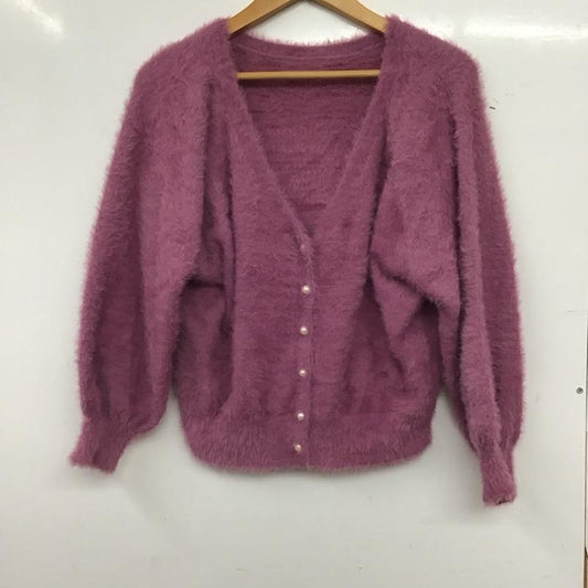ロペピクニック ROPE  PICNIC カーディガン 長袖 GDM-5708-B フェザーニットトップスカーディガン 2WAY 38 無地 紫 / パープル / purple レディース USED 古着 中古 10157953
