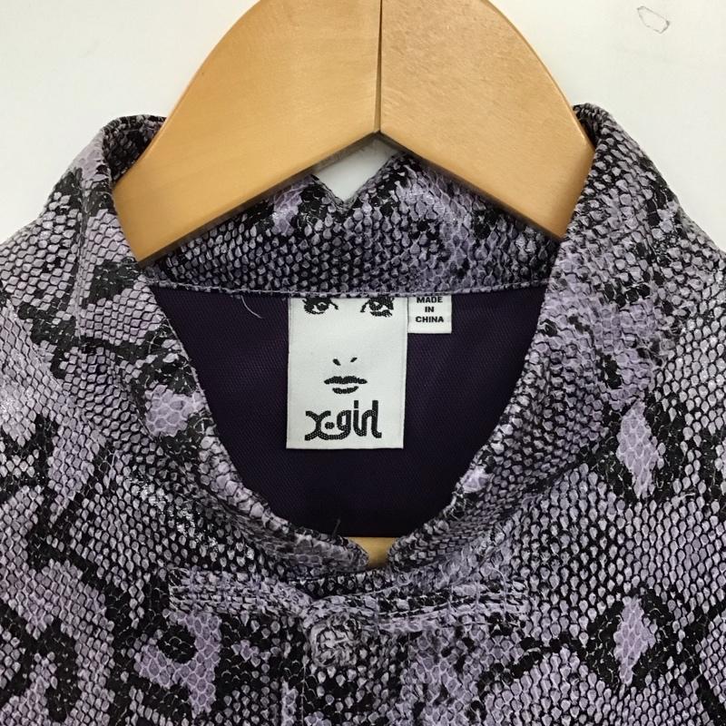 エックスガール X-girl ジャケット、上着 ジャケット、ブレザー 05191502 フェイクレザー チャイナボタン 2 ヘビ柄 紫 / パープル / purple レディース USED 古着 中古 10157954