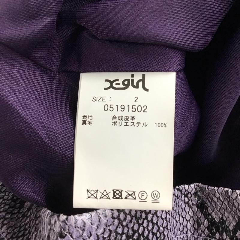 エックスガール X-girl ジャケット、上着 ジャケット、ブレザー 05191502 フェイクレザー チャイナボタン 2 ヘビ柄 紫 / パープル / purple レディース USED 古着 中古 10157954