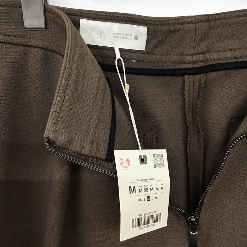 ザラ ZARA パンツ スラックス 9637 676 707 タグ付き M 無地 茶 / ブラウン / brown レディース USED 古着 中古 10157956