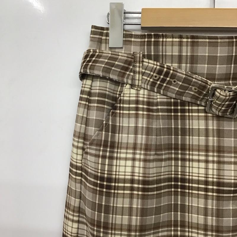 ローリーズファーム LOWRYS FARM スカート ロングスカート LF520060AD タイトスカート ベルト付き M チェック 茶 / ブラウン / brown X ベージュ / ベージュ / beige レディース USED 古着 中古 10157958